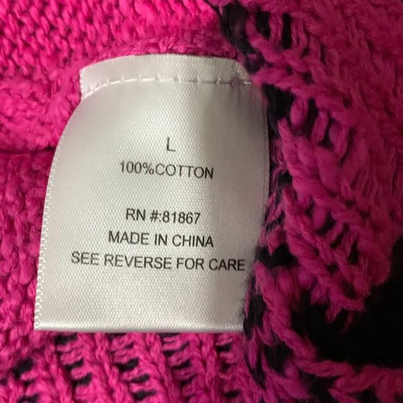 NWT JJ Basics Pink Cardigan Sweater Dress Jacket Cotton Open Front Large - Picture 6 of 9